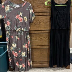 Bearsland Floral and Black Casual Dress Set